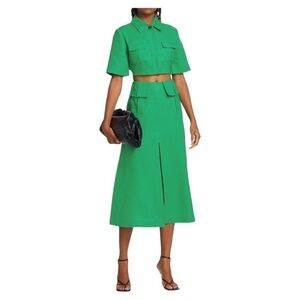 NWT Matthew Bruch Cargo Linen Midi-Skirt